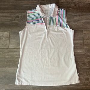 Lady Hagen Golf Shirt- Size‎ Small, Sleeveless, Multicolored Stripes, Athletic